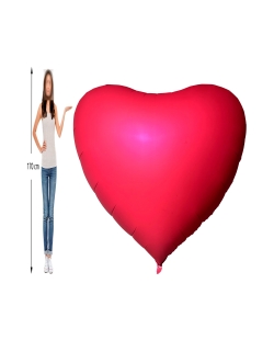 1,7m Jumbo Corazon Foil Rojo 170cm / 68 pulgadas