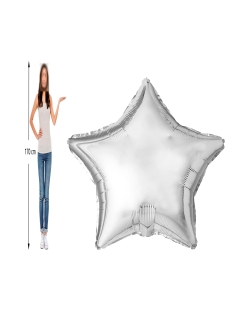 1,7m Jumbo Estrella Foil Plata 170cm / 68 pulgadas