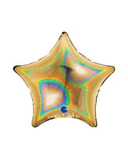 4/10cm Micro Estrella Oro Holografico