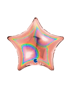 4/10cm Micro Estrella Rosa Oro Holografico