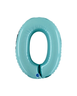 Mini Auto-Inflable Numero 0 Azul Pastel 23X31cm