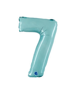 Mini Auto-Inflable Numero 7 Azul Pastel 21X32cm