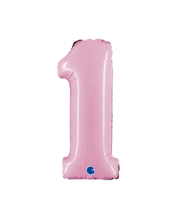 Mini Auto-Inflable Numero 1 Rosa Pastel 14X31cm