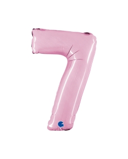 Mini Auto-Inflable Numero 7 Rosa Pastel 21X32cm