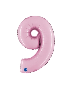 Mini Auto-Inflable Numero 9 Rosa Pastel 22X33cm