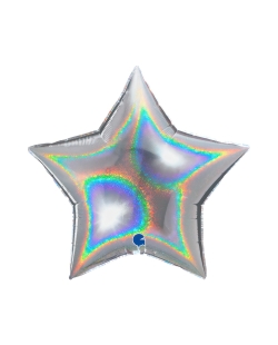 Jumbo Estrella Plata Holografico 86X81cm (0,094m3)