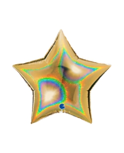 Jumbo Estrella Oro 5 Holografico 86 X 81cm (0,094m3)