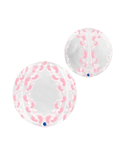 Esfera Burbuja Cristal Pies Rosa 48cm No Valv - Pkg (0,063m3)