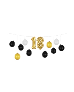 Guirnalda Globos Cumple 18 10 Latex Y 2 Foil 260 X 32cm ***OFERTA DTO NO ACUMULABLE