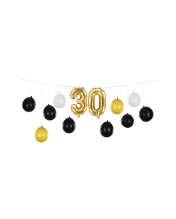 Guirnalda Globos Cumple 30 10 Latex Y 2 Foil 260 X 32cm ***OFERTA DTO NO ACUMULABLE