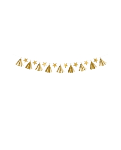 Guirnalda Estrellas Oro Papel 1.3m ***OFERTA DTO NO ACUMULABLE