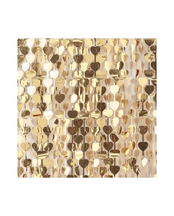 Cortina Corazones Oro 1X2,5M ***OFERTA DTO NO ACUMULABLE