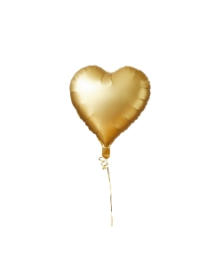 Globo Foil 18/45cm Corazon Oro