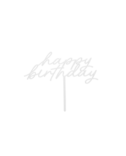 Adorno Acrilico Happy Bday Crema