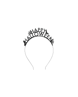 Diadema Happy Halloween Negra Metal