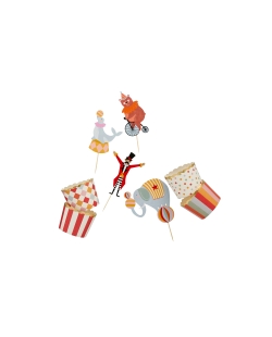 Set Circo Pinchos Y Vasitos Comida 5,5 X 6cm