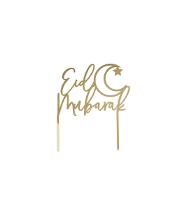 Deco Pastel Oro Eid Mubarak 15,5 X 18cm Acrilico