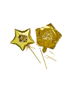 Globos Foil Mini 9 Estrella Oro Eid Mubarak Y Palito