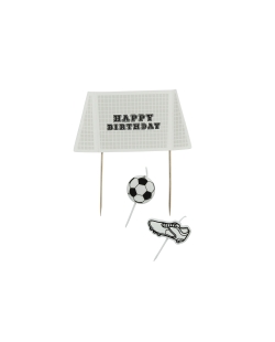 Set Deco Pastel Y Vela Futbol 7,5 X 15cm
