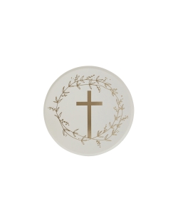 Platos Papel 23cm Cruz Oro