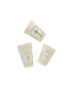 Vasos Papel 250ml Cruz Oro