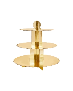 Soporte Pastel Oro 3P 34 X 35cm Carton