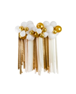 Kit Fondo Oro 6 Serpents 20m, 30 Globos Late X Met, Puntos Y Tira Globos(6)