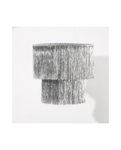 Lampara Araña Flecos Plata 34 X 36 X 36cm