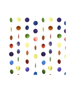 Deco Tira Circulos Arcoiris 7 X 7cm X 20m