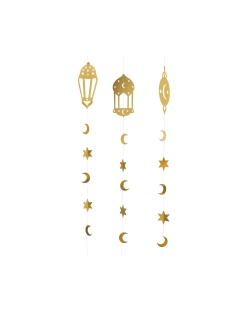 Decoracion Colgante Oro Ramadan 12 X 68cm Carton