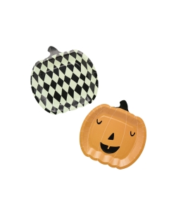 Platos Papel Forma Calabaza