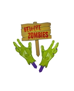 Deco Pancartas Jardin Zombi Madera