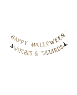 Guirnalda Happy Halloween Oro X2 2m Carton