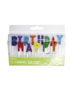 Velas Letras Happy Birthday Multicolor 7.7cm 