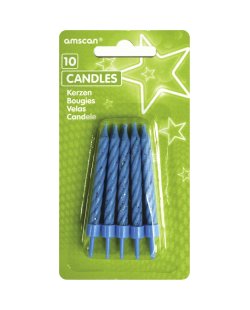 Velas Espiral Azul Purpurina 6.3cm 