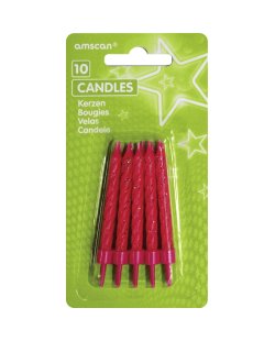 Velas Espiral Rosa Purpurina 6.3cm 