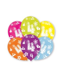 Globos Latex 27,5cm 4 Años Surtido 