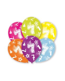 Globos Latex 27,5cm 7 Años Surtido 