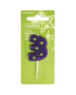 Vela Puntos Y Rayas 7,6cm Nº 3 