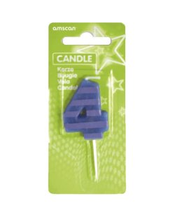 Vela Puntos Y Rayas 7,6cm Nº 4 