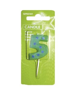 Vela Puntos Y Rayas 7,6cm Nº 5 