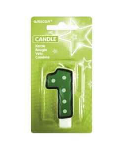 Vela Puntitos Borde Negro 7,6cm Nº 1 