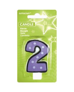 Vela Puntitos Borde Negro 7,6cm Nº 2 