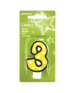 Vela Blanco Dots &amp; Black Border Nª 3 7.6cm 