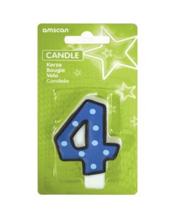 Vela Blanco Dots &amp; Black Border Nº 4 7.6cm 