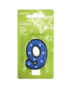 Vela Puntitos Borde Negro N&ordm; 9 ***OFERTA DTO NO ACUMULABLE