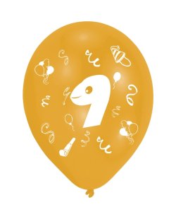 Globos Latex 25,4cm 9 Años 2C 