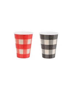 Vasos Papel 400ml Cuadros ***OFERTA DTO NO ACUMULABLE