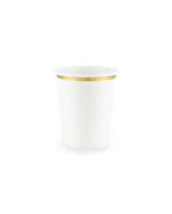 Vasos 260ml Blanco Borde Oro ***OFERTA DTO NO ACUMULABLE