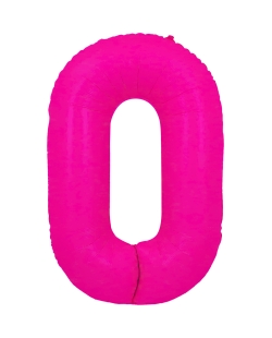 Globo Foil Nº 0 Rosa Fluor 86cm ***OFERTA DTO NO ACUMULABLE